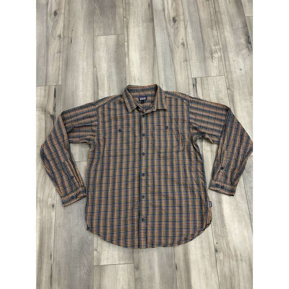 Patagonia Organic Cotton Flannel Shirt Men's Size Large Plaid Button Up